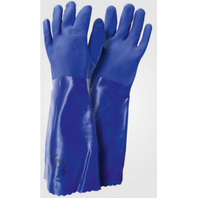 Γάντια ελαστικά PVC μπλέ με άγρια υφή στην παλάμη 45 εκ.