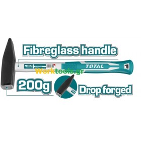 Σφυρί με μαλακή λαβή Fibreglass 200 γραμμάρια TOTAL THT712006
