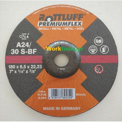 Δίσκος Λειάνσεως Μετάλλων 180Χ6,5Χ22,23 Rottfull Premiumflex